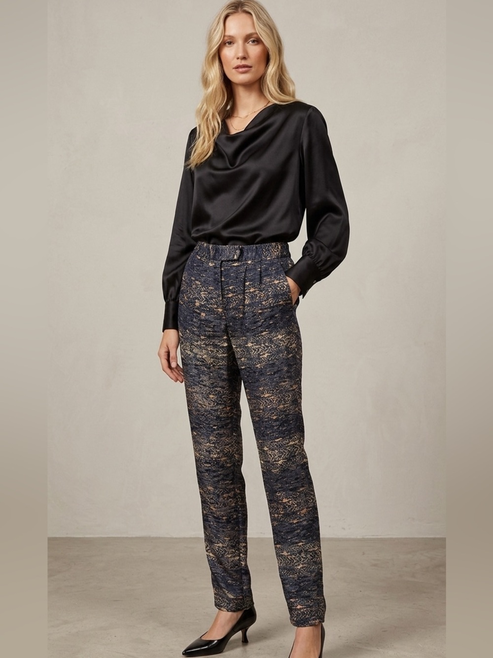 Isabel Marant Silk & crushed velvet pattern Trousers
